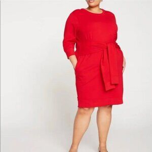 Universal Standard Misa Tie Waist French Terry Sweatshirt Dress Red XL (26/28)